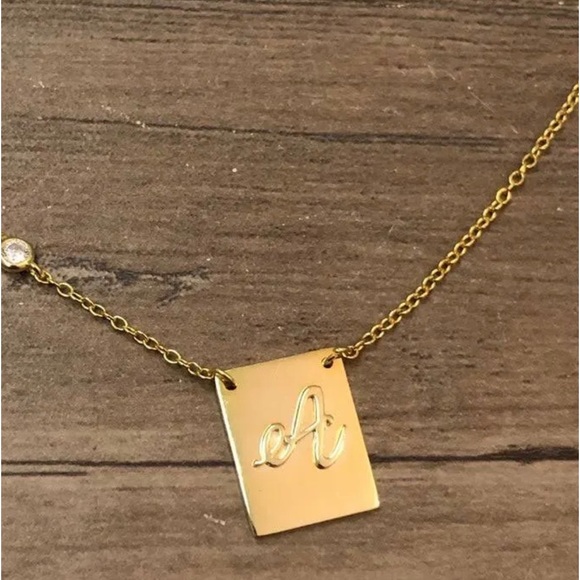 Savvy Cie Jewelry - Savvy Cie Gold Over Sterling Silver Initial “A” Necklace